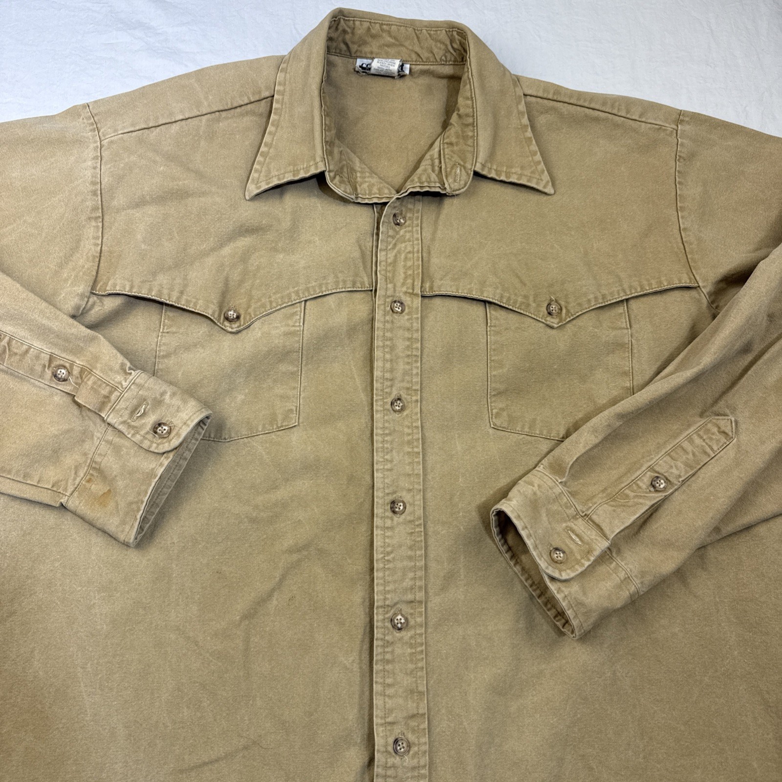 Vintage Cowboy\'s Only Western XLButton-Up Brown/Tan Shirt Size Large Made In USA Vintage Cowboy\'s Only Western XLButton-Up Brown/Tan Shirt Size Large Made In USA
