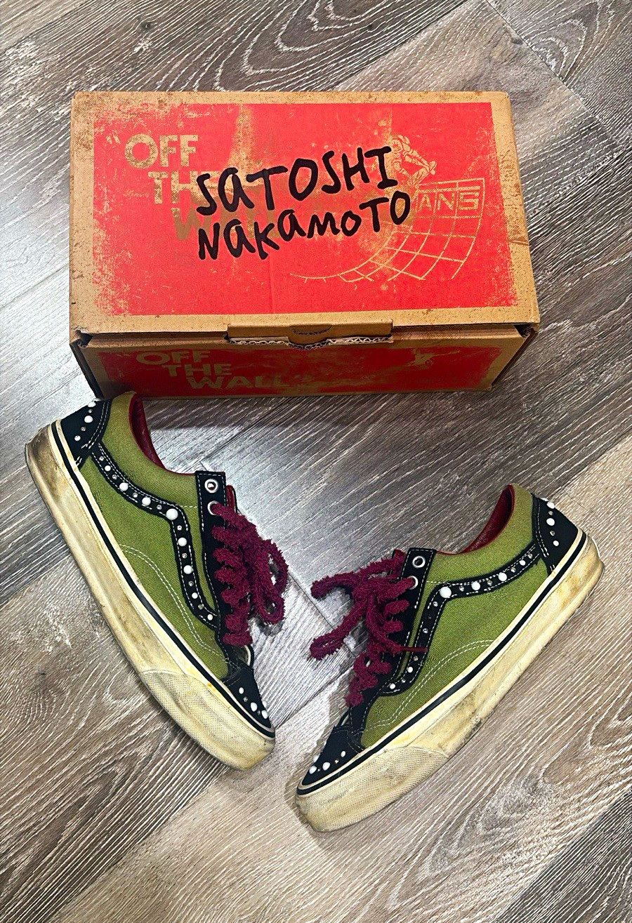VANS Old Skool Studded Skate Shoes Green Black Men's US 8.5 Medium D VANS Old Skool Studded Skate Shoes Green Black Men's US 8.5 Medium D