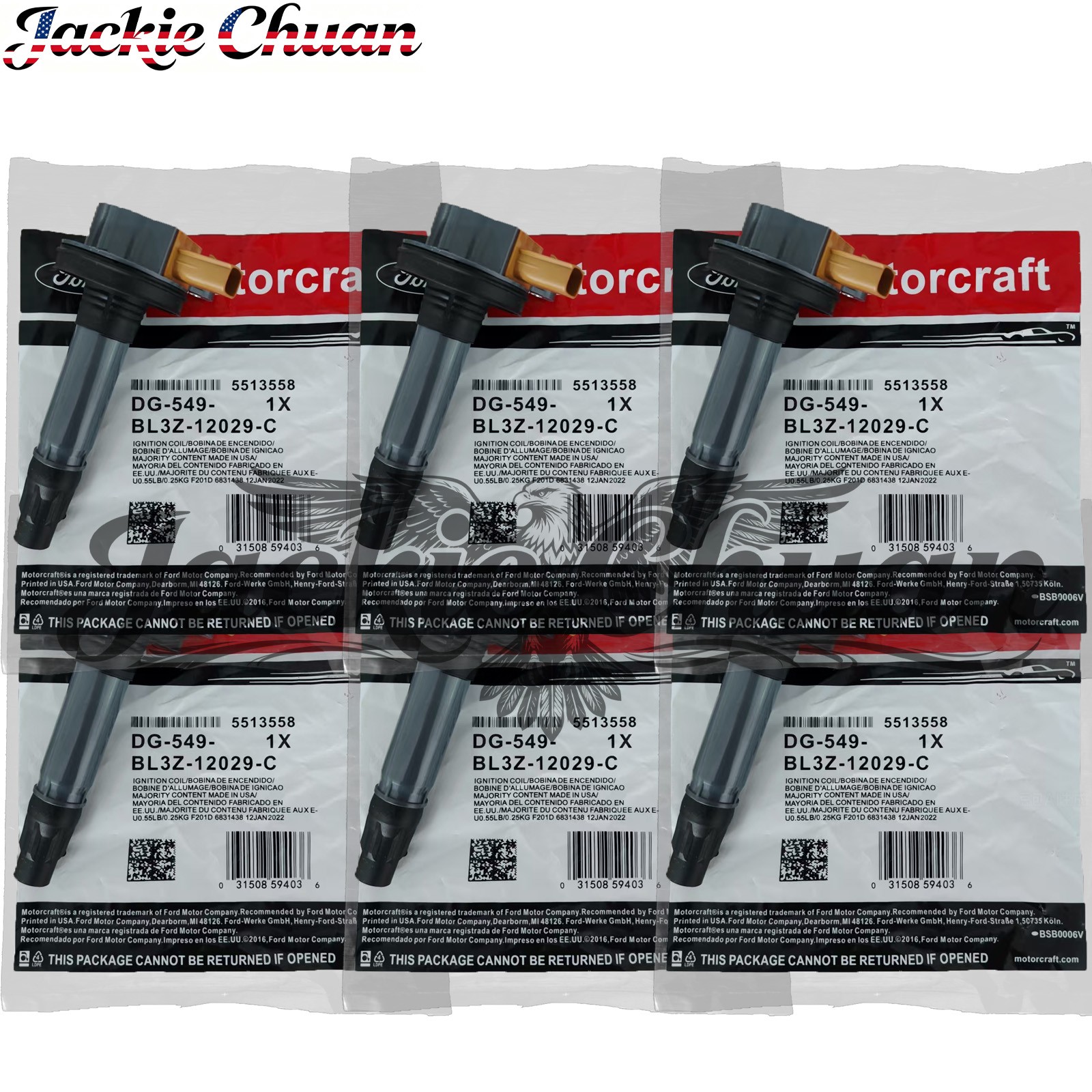 6PCS DG-549 Ignition Coils BL3Z-12029-C Fit For Ford Motorcraft F150 3.5L US