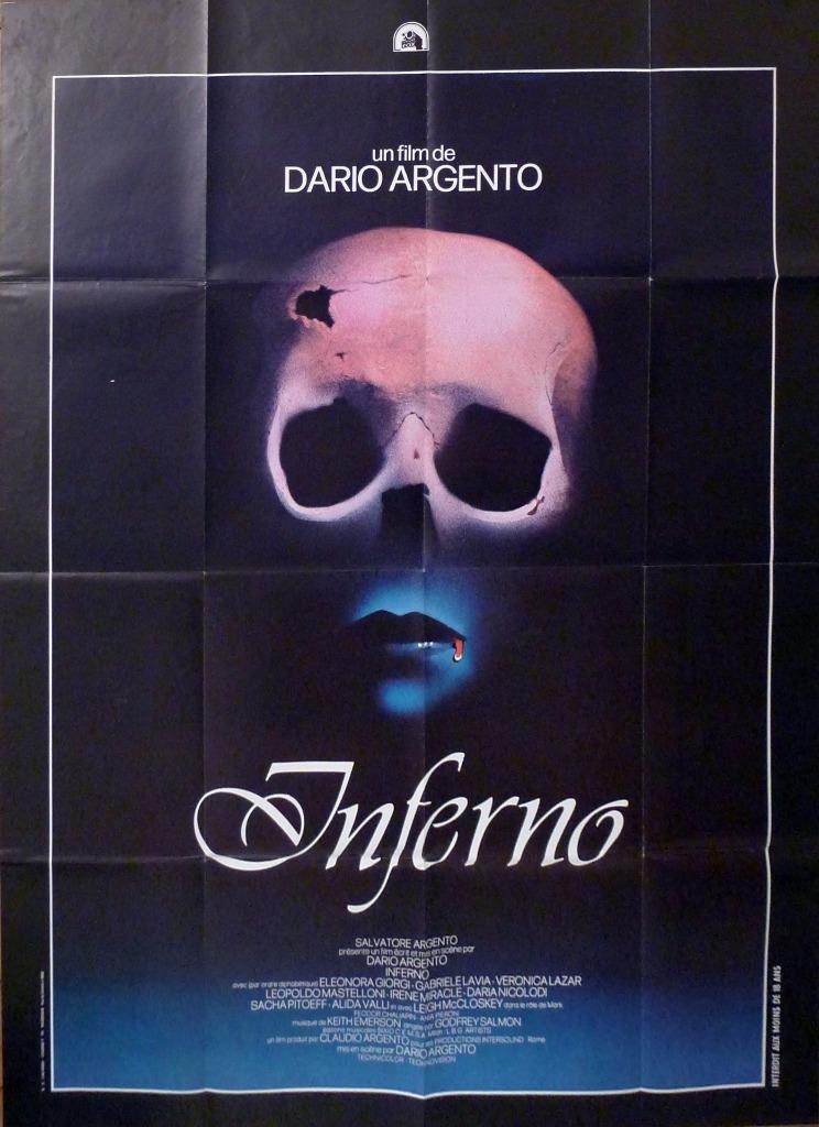 INFERNO - DARIO ARGENTO / SKULL / HORROR - ORIGINAL LARGE FRENCH MOVIE POSTER