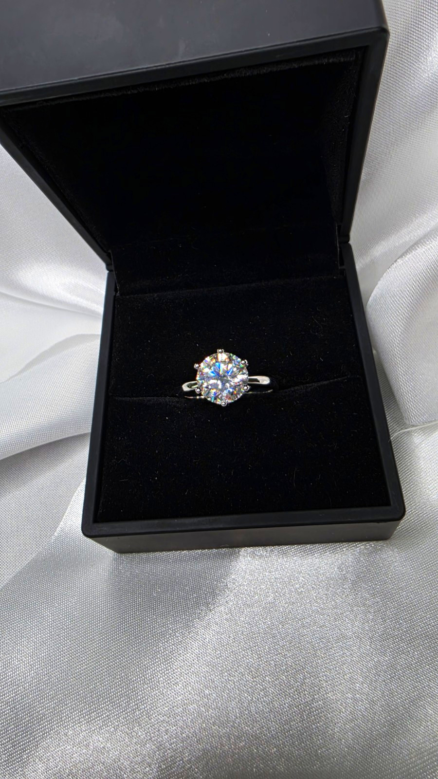 3ct Brliant Cut Certified Moissanite Solitaire Ring 925 Silver Size 7 3ct Brliant Cut Certified Moissanite Solitaire Ring 925 Silver Size 7