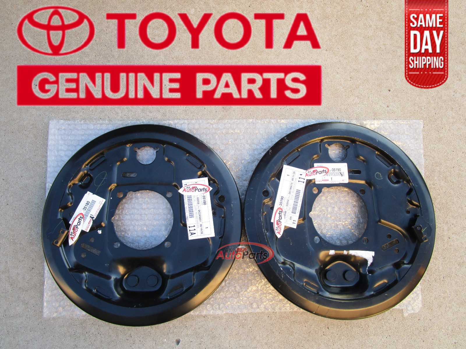 02 - 06 TOYOTA TUNDRA REAR LEFT + RIGHT SIDE DRUM BRAKE BACKING PLATE OEM NEW