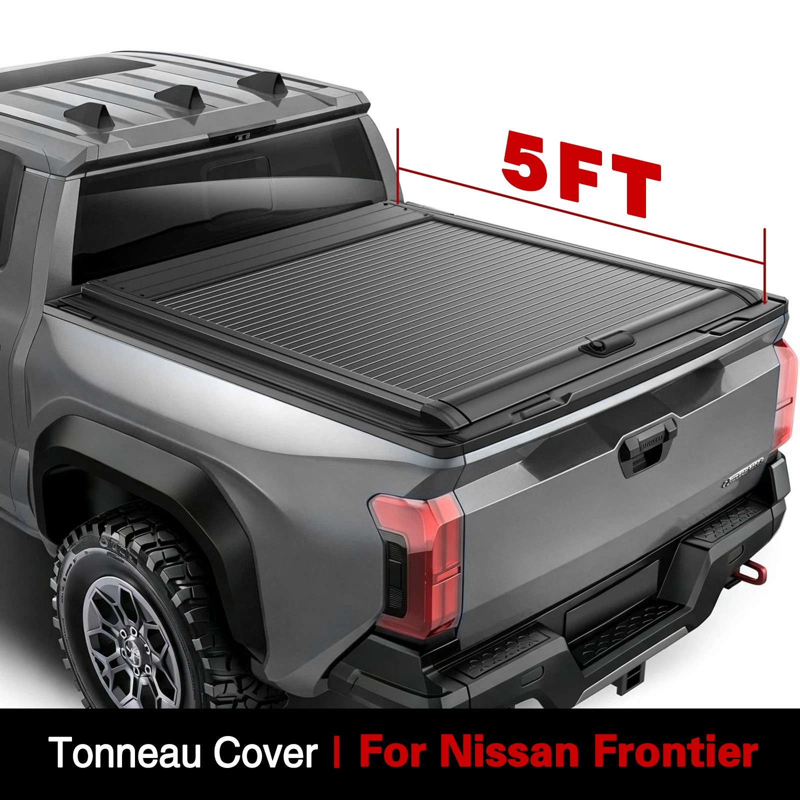 5FT Retractable Hard Truck Bed Tonneau Cover Fit For 2005-2026 Nissan Frontier 5FT Retractable Hard Truck Bed Tonneau Cover Fit For 2005-2026 Nissan Frontier
