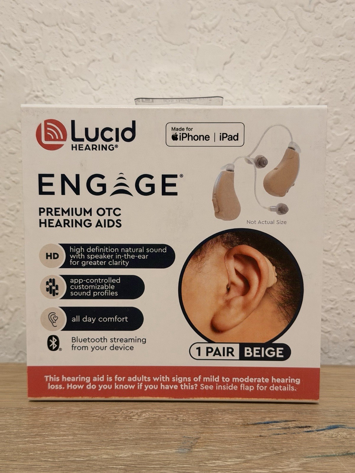 Lucid Engage Premium OTC Hearing Aids BEIGE New Bluetooth iPhone Lucid Engage Premium OTC Hearing Aids BEIGE New Bluetooth iPhone
