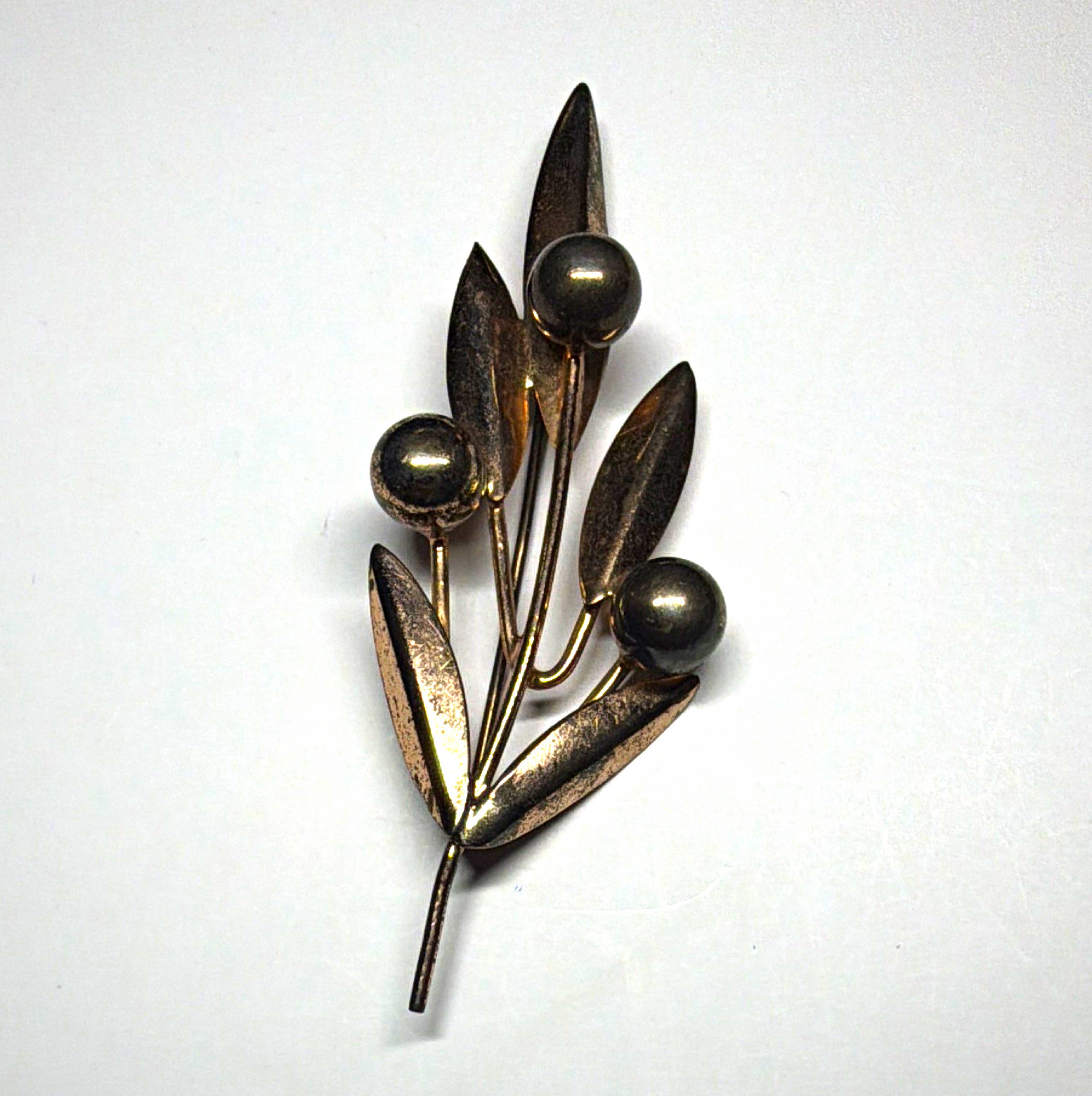 Vintage Signed Napier 925 Sterling Silver Leaf Branch Brooch