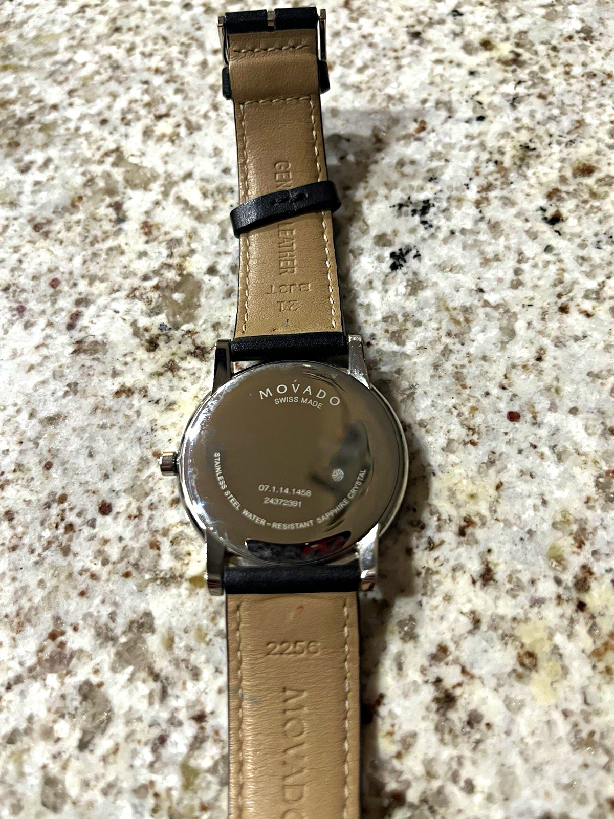 Movado Quartz 38mm Stainless Steel Black Dial Leather Strap Sapphire 30m Movado Quartz 38mm Stainless Steel Black Dial Leather Strap Sapphire 30m