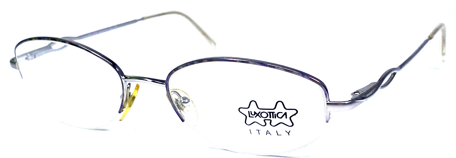 LUXOTTICA LU2257 P757 NOS Italy Silver Half Rim Eyeglasses Frame 51-18-130