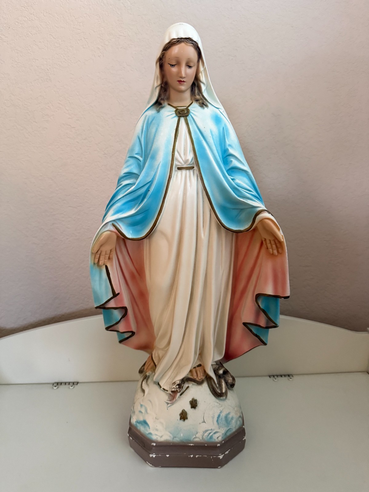 Vintage Blessed Virgin Mary Statue by Columbia Statuary | 21-inch