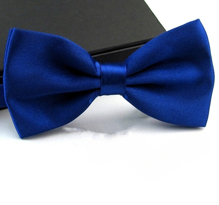 Royal Blue Pre-Tied Bow Tie for Men, Satin Tuxedo Accessory with Adjustable Band Royal Blue Pre-Tied Bow Tie for Men, Satin Tuxedo Accessory with Adjustable Band