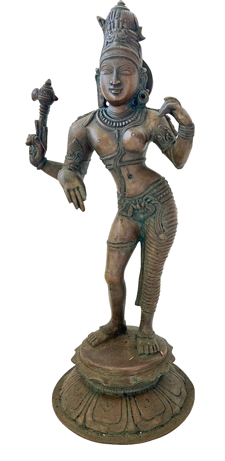 Chola Style Bronze Ardhanarishvara Hindu Shiva Antique Metal Indian India