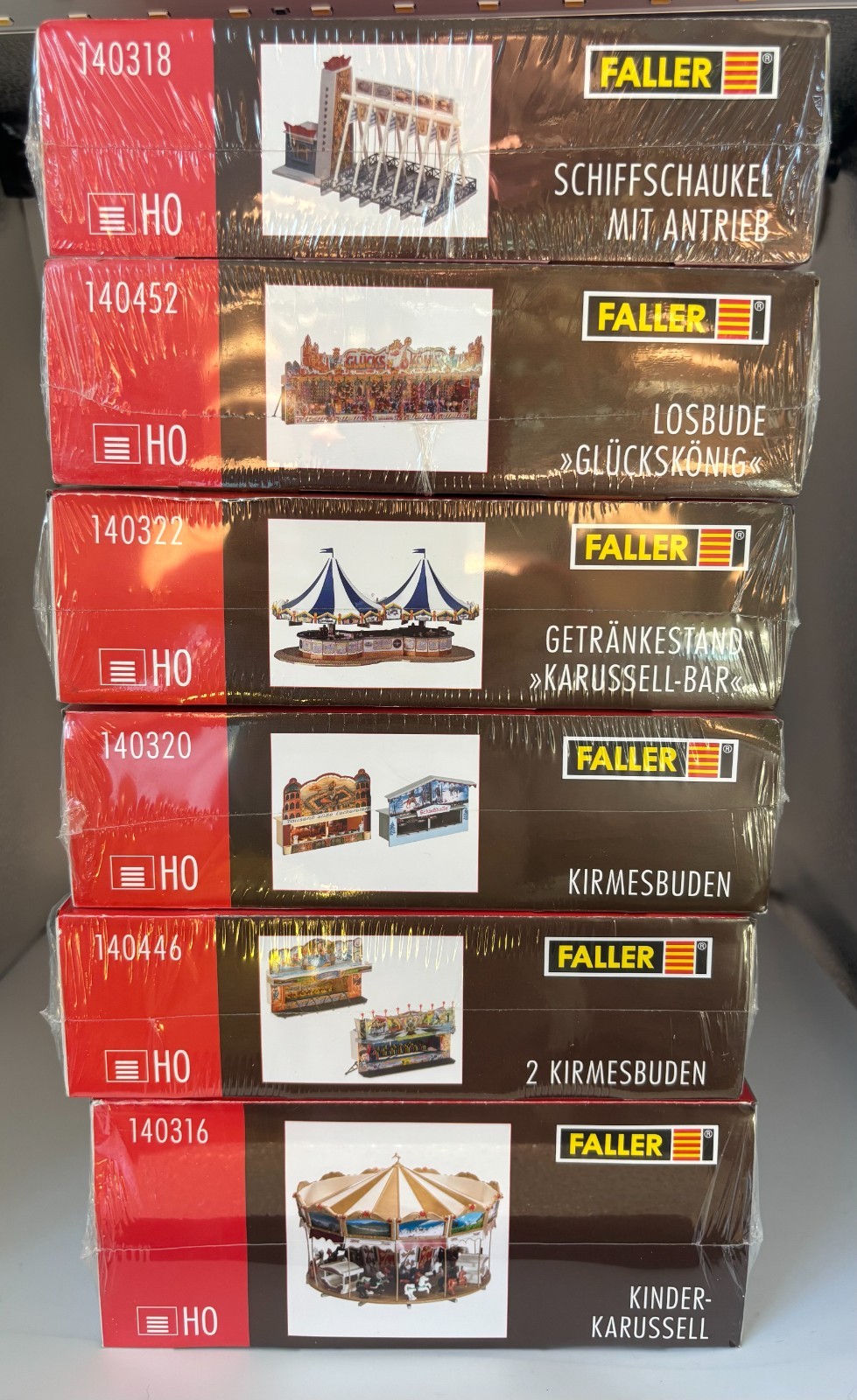 Faller HO Scale Fairgrounds Rides/ Booths ALL 6 Kits NOS See pics Faller HO Scale Fairgrounds Rides/ Booths ALL 6 Kits NOS See pics