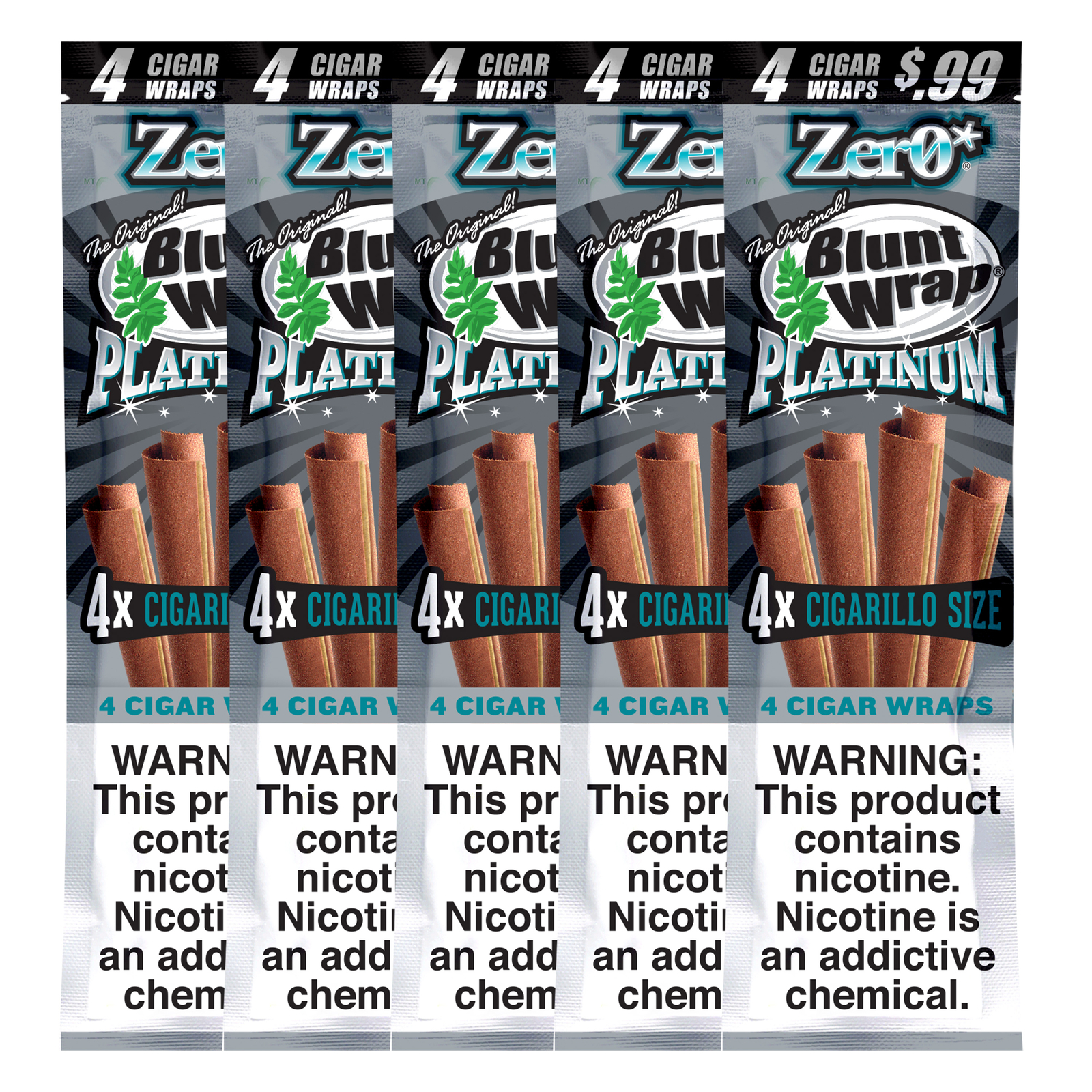 Double Platinum Wraps zero UNFLAVORED Pre-Priced .99 each (5 Pouches, 20 Wraps) Double Platinum Wraps zero UNFLAVORED Pre-Priced .99 each (5 Pouches, 20 Wraps)