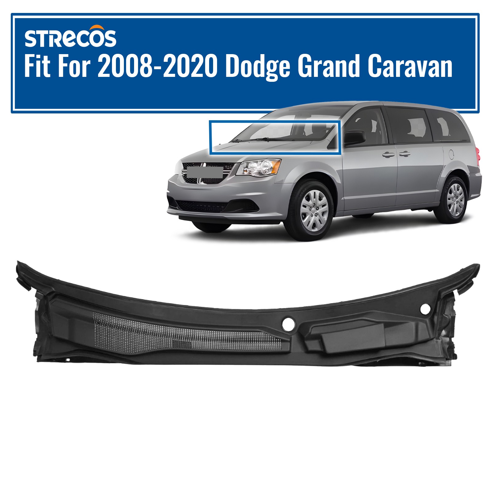 5113548AC Windshield Wiper Cowl Grille Panel For 2008-2020 Dodge Grand Caravan