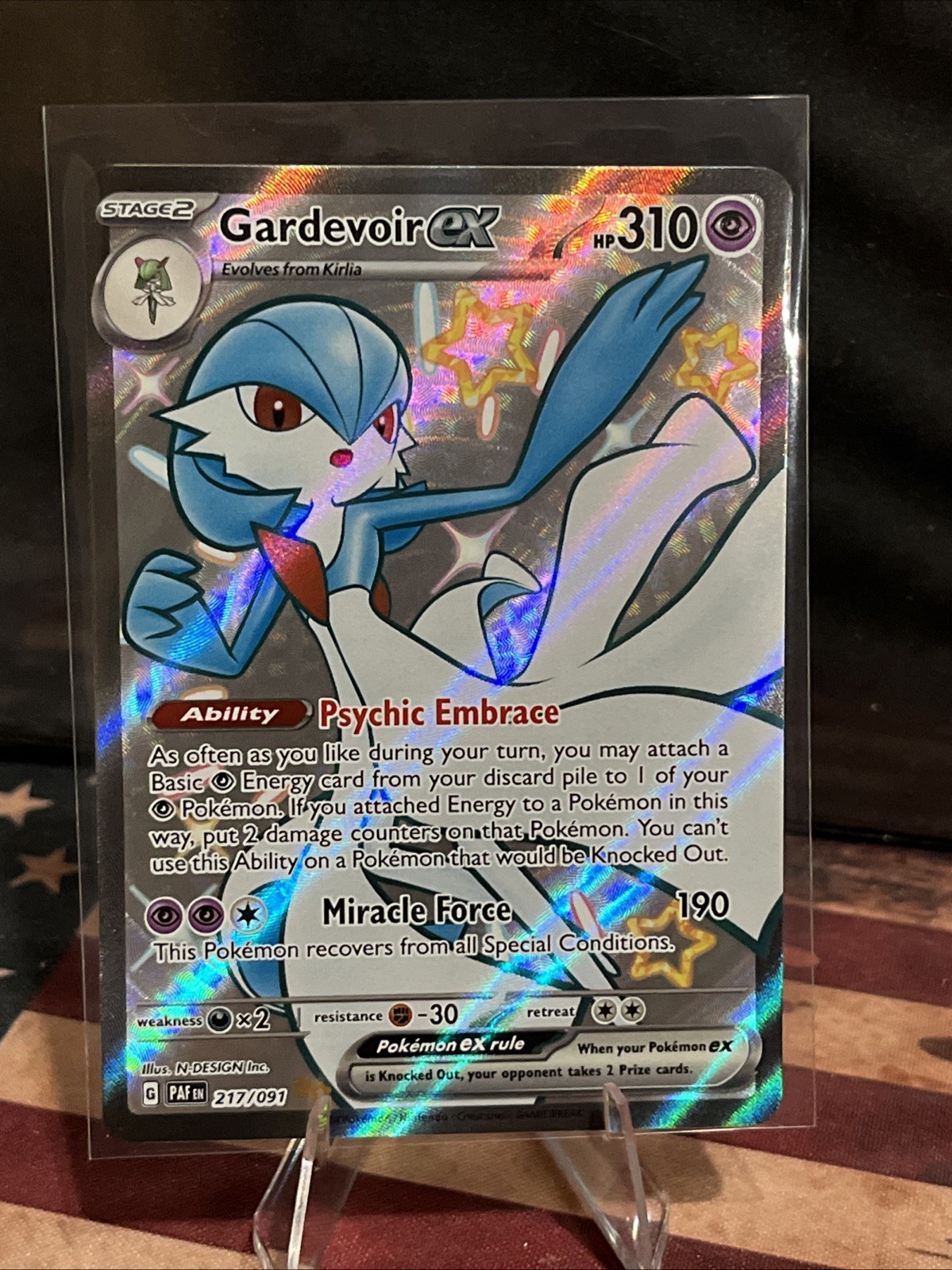 Pokemon Gardevoir ex SV Paldean Fates Full Art Holo Shiny Ultra Rare 217/091 Pokemon Gardevoir ex SV Paldean Fates Full Art Holo Shiny Ultra Rare 217/091
