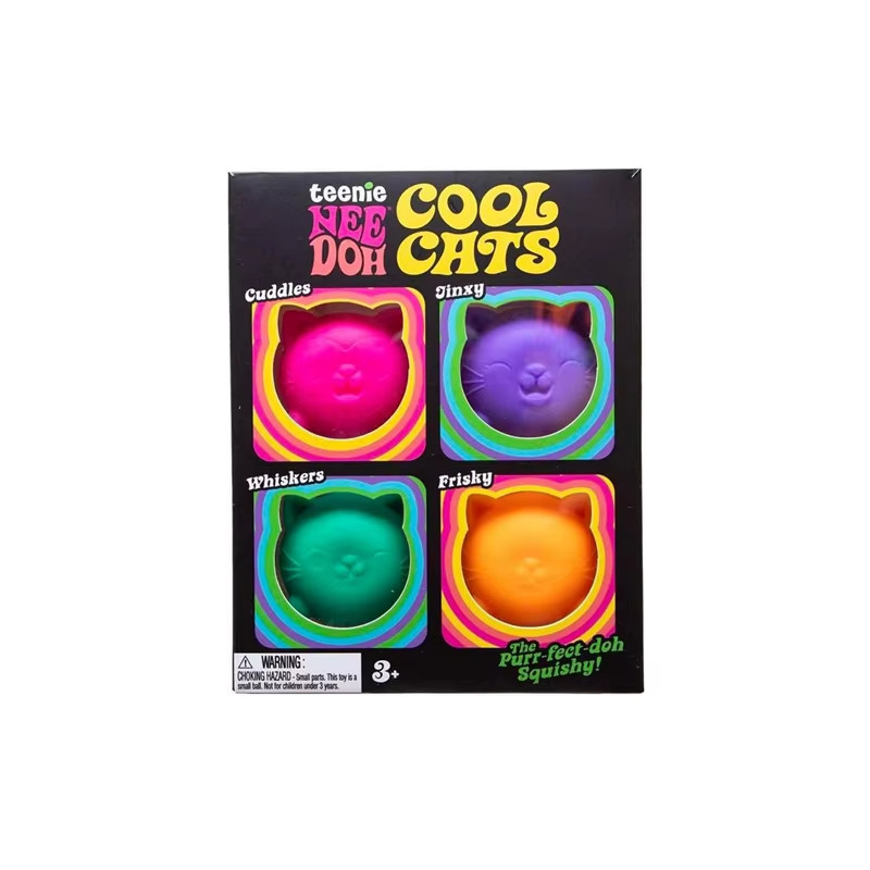 Needoh 4 Pack Teenie Cool Cats Squishies Anxiety Reliever Soft Squeeze Toy Needoh 4 Pack Teenie Cool Cats Squishies Anxiety Reliever Soft Squeeze Toy