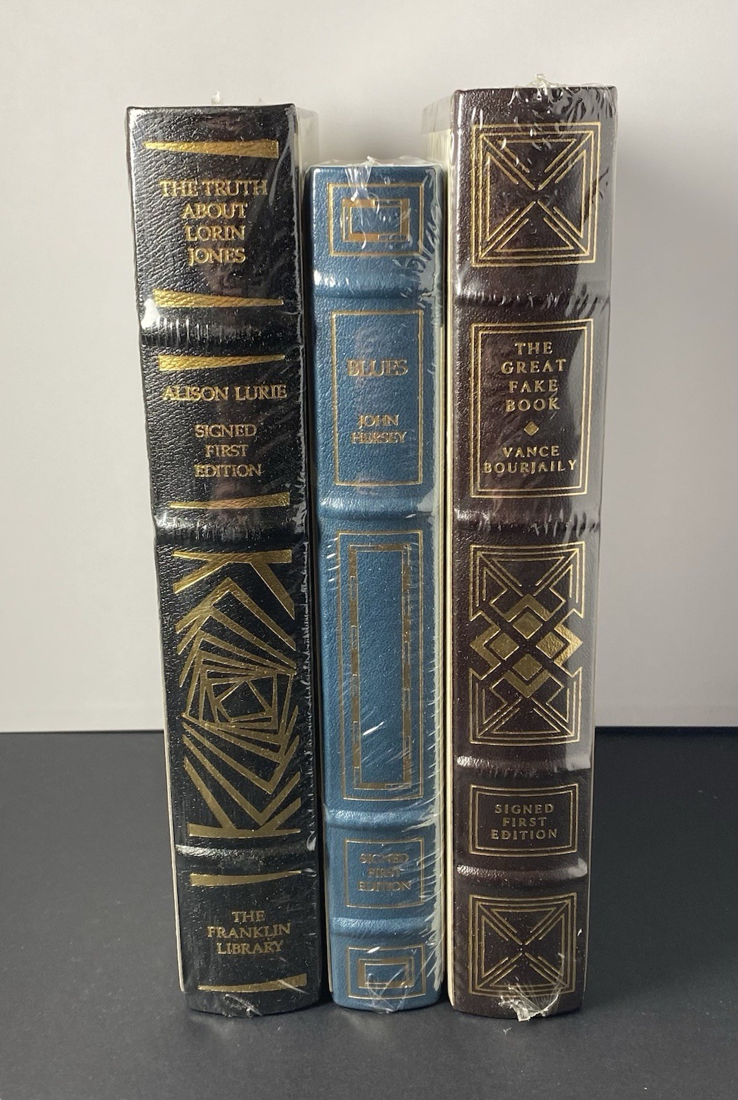 FRANKLIN LIBRARY Book Lot of 3 Signed First Leather Bound Books New SEALED