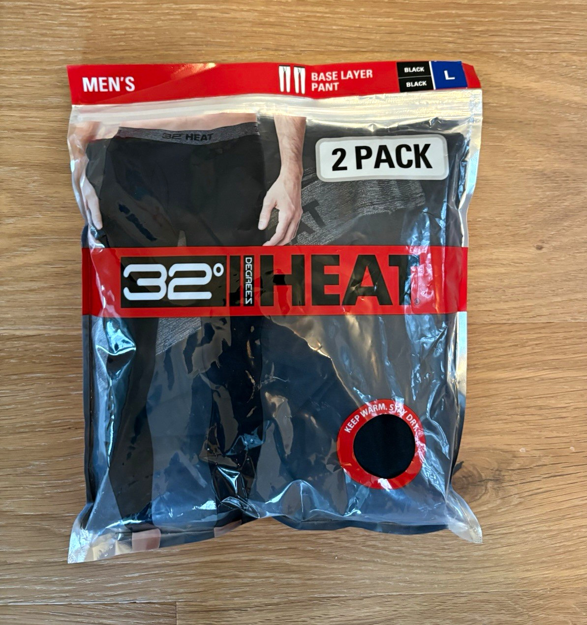32 Degrees HEAT Men's Base Layer Pants 2-Pack Black L Quick Dry Stretch 32 Degrees HEAT Men's Base Layer Pants 2-Pack Black L Quick Dry Stretch