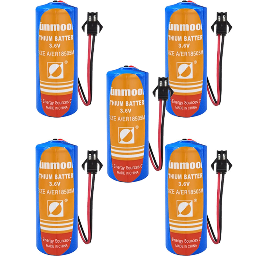 5x ER18505M 3200mAh Battery 3.6V with SM Black Plug Non-rechargeable Battery