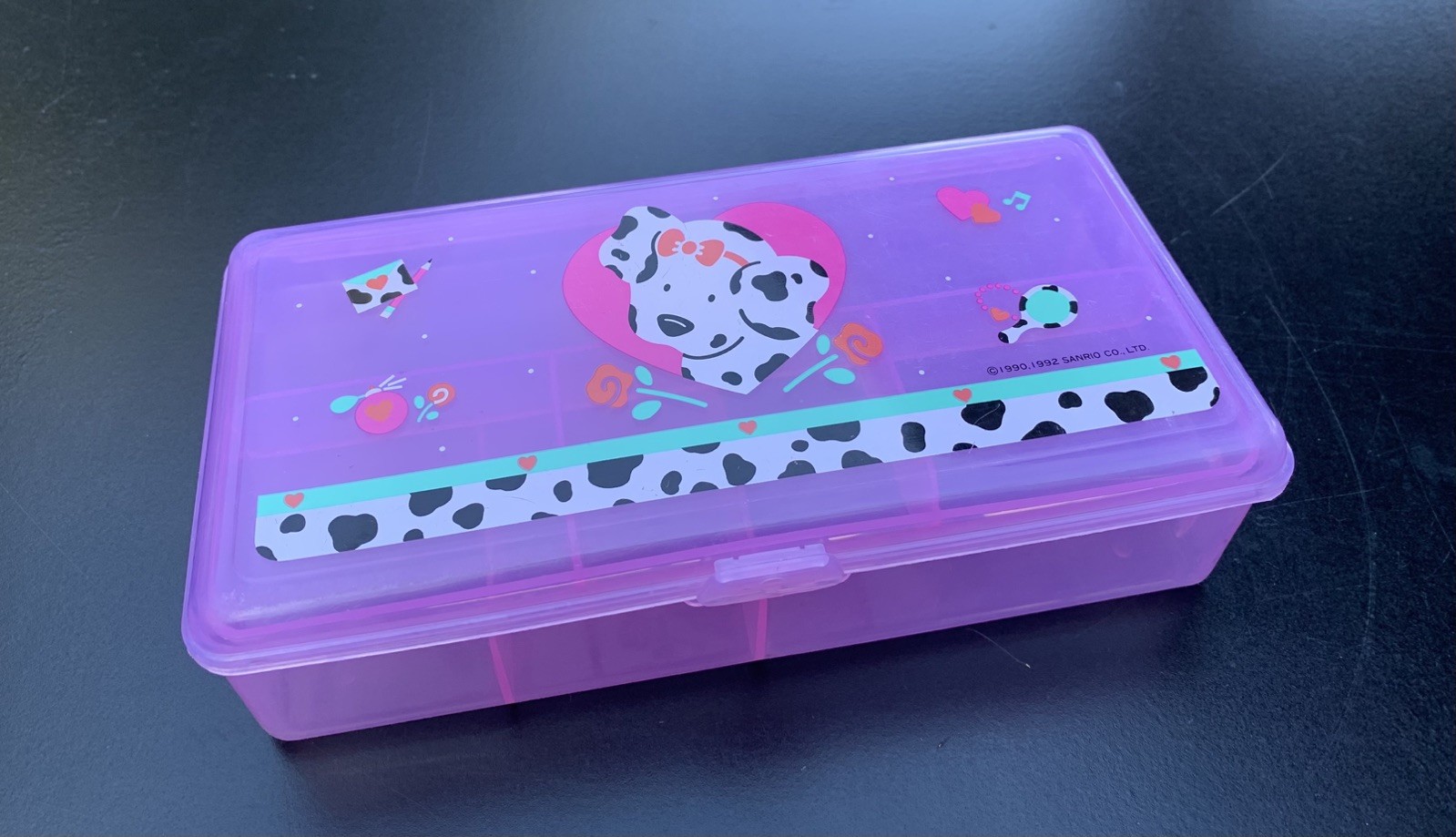 Spottie Dottie Nice Pink Plastic Pencil Box Case w Tray Vintage Sanrio *Crack* Spottie Dottie Nice Pink Plastic Pencil Box Case w Tray Vintage Sanrio *Crack*
