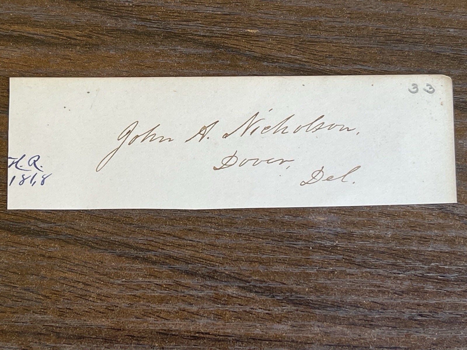 John A Nicholson Autograph Signature Dover Delaware US Representative Signature John A Nicholson Autograph Signature Dover Delaware US Representative Signature