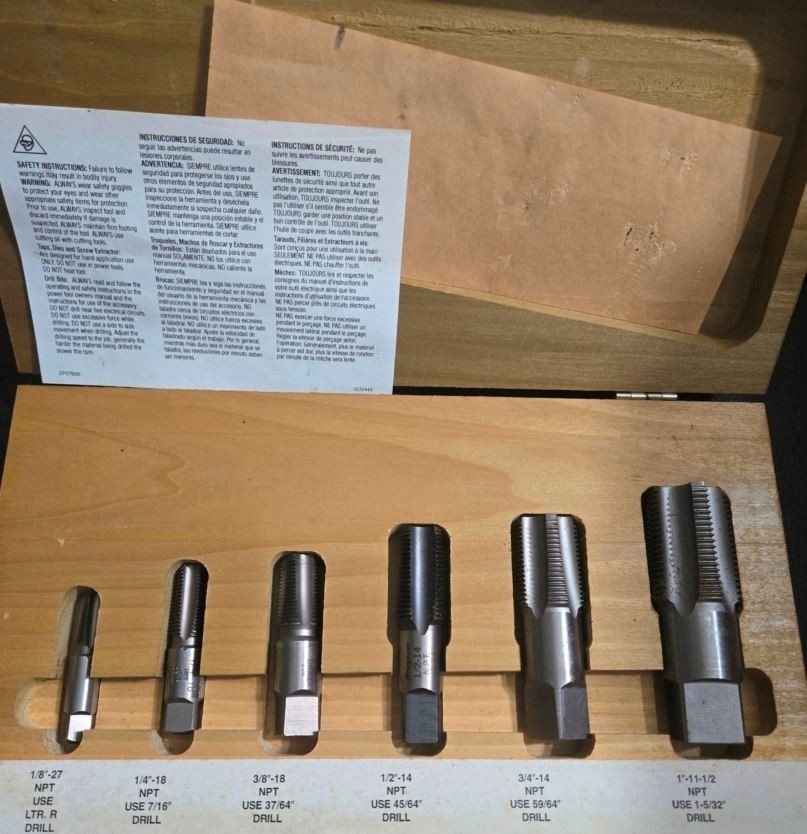 Snap-on TDP6 6 piece Standard Pipe Tap Set NPT Snap-on TDP6 6 piece Standard Pipe Tap Set NPT