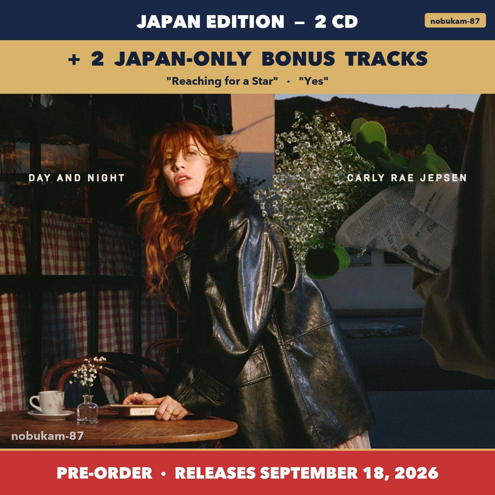 Carly Rae Jepsen Day and Night Japan 2 CD 2 Bonus Tracks OBI UICS-1420 Pre-Order