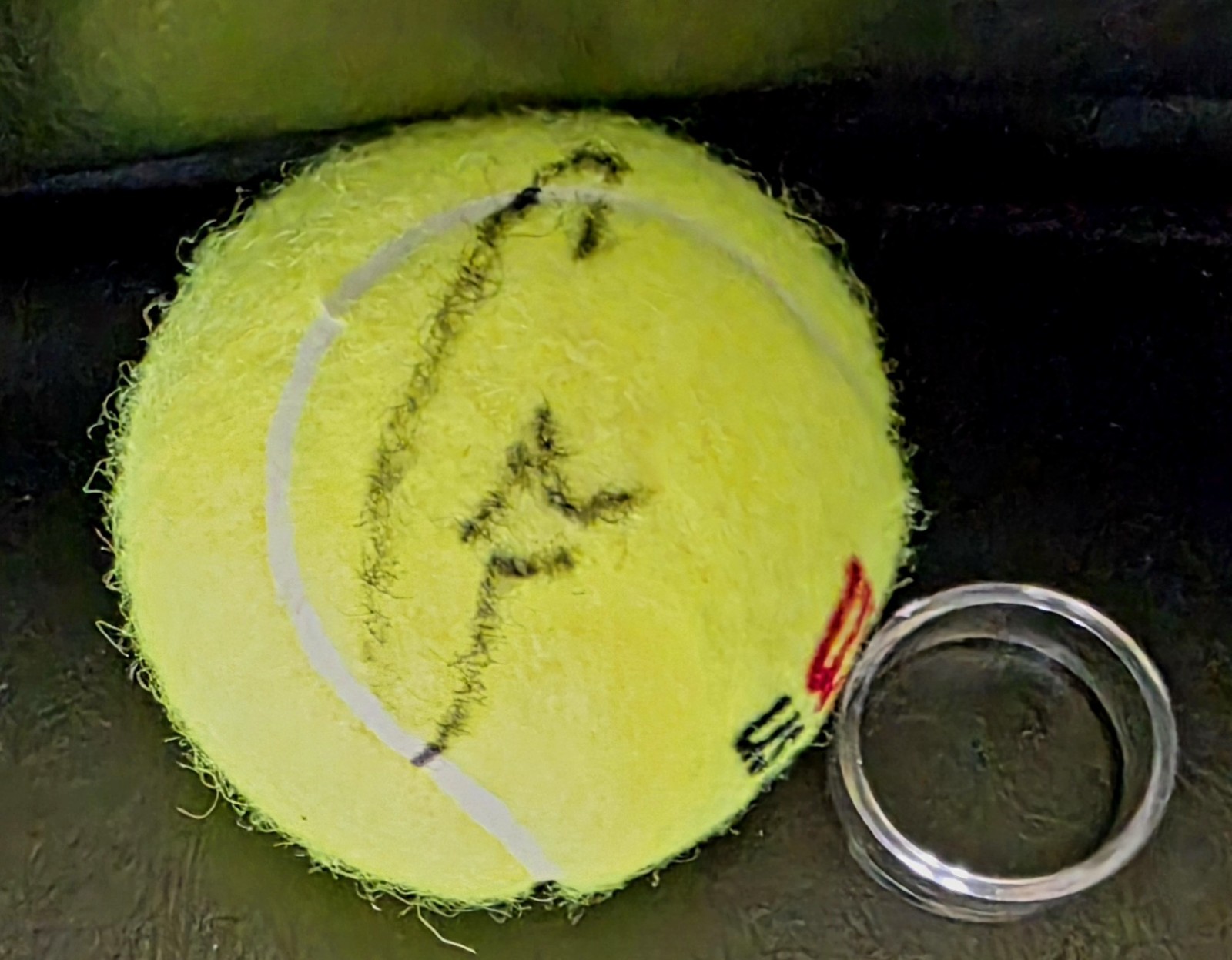CARLOS ALCARAZ AUTOGRAPHED US OPEN TENNIS BALL+BALL HOLDER CARLOS ALCARAZ AUTOGRAPHED US OPEN TENNIS BALL+BALL HOLDER