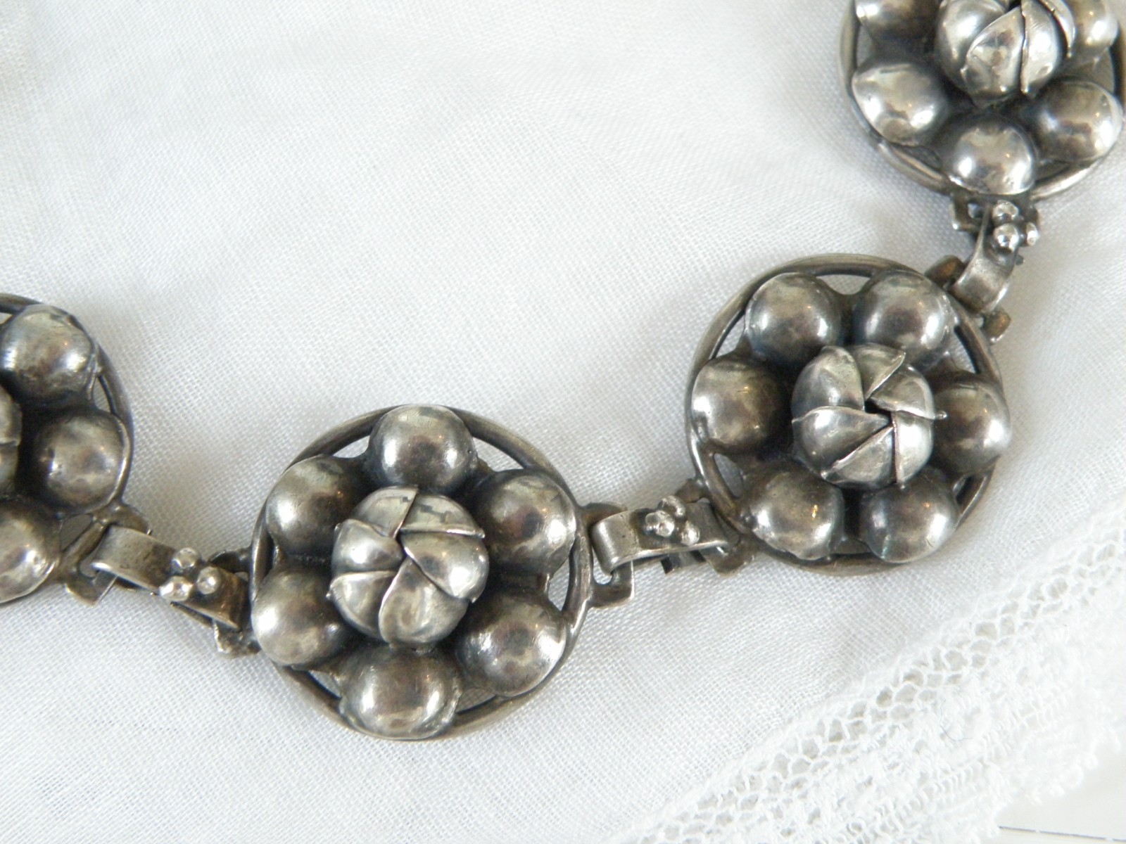 Vintage Hobe Sterling Silver 925 3D Mid Century Bracelet 7.25\
