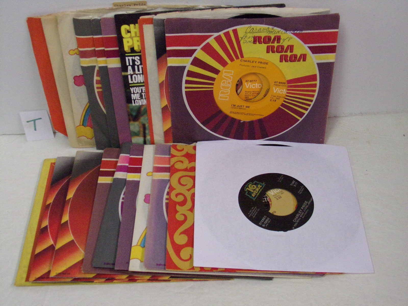 Charlie Pride Lot of 20 - 45 RPM Records Charlie Pride Lot of 20 - 45 RPM Records