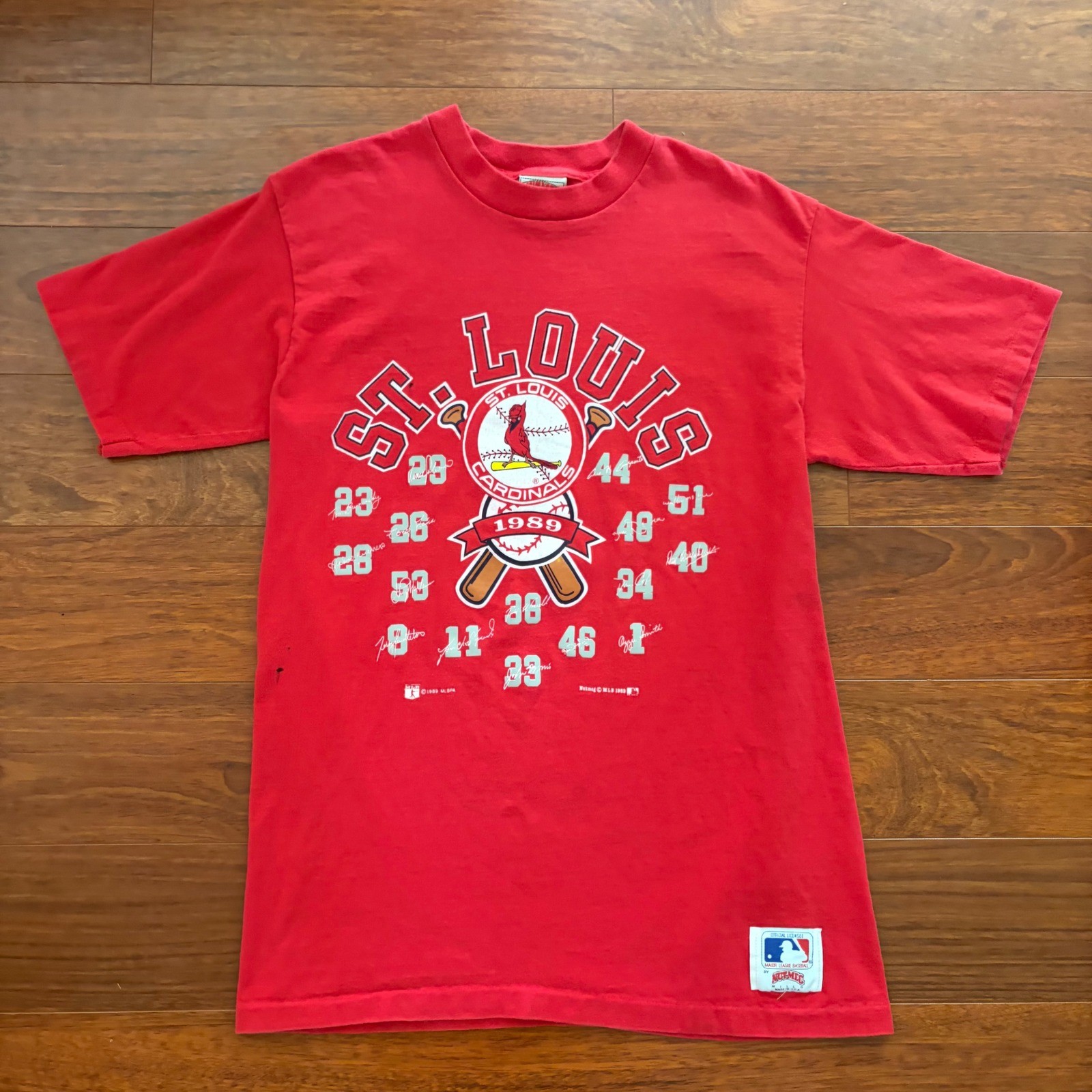 Nutmeg Mills Mens Vintage 1989 St Louis Cardinals T-Shirt L Red MLB SingleStitch Nutmeg Mills Mens Vintage 1989 St Louis Cardinals T-Shirt L Red MLB SingleStitch