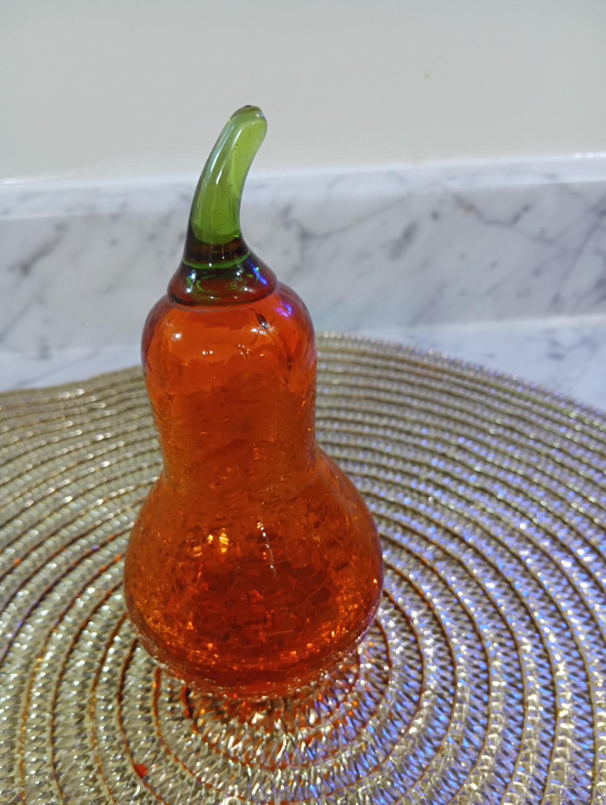 Vintage Viking Crackle Glass Pear Vintage Viking Crackle Glass Pear