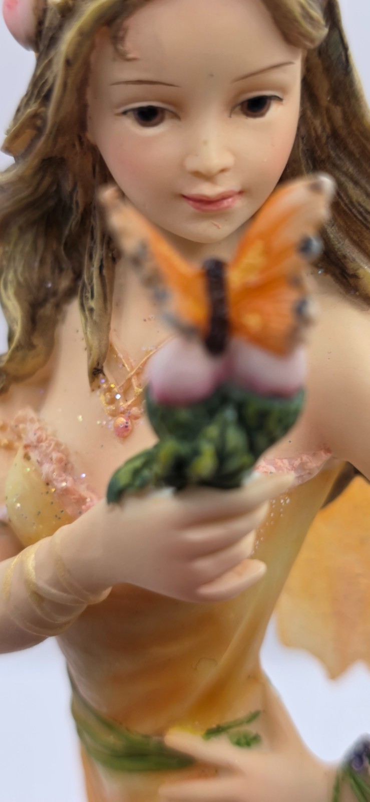 Faerie Glen Flutterance Fairy Figurine FG816 2003 Butterfly Flower w/ Box Retire