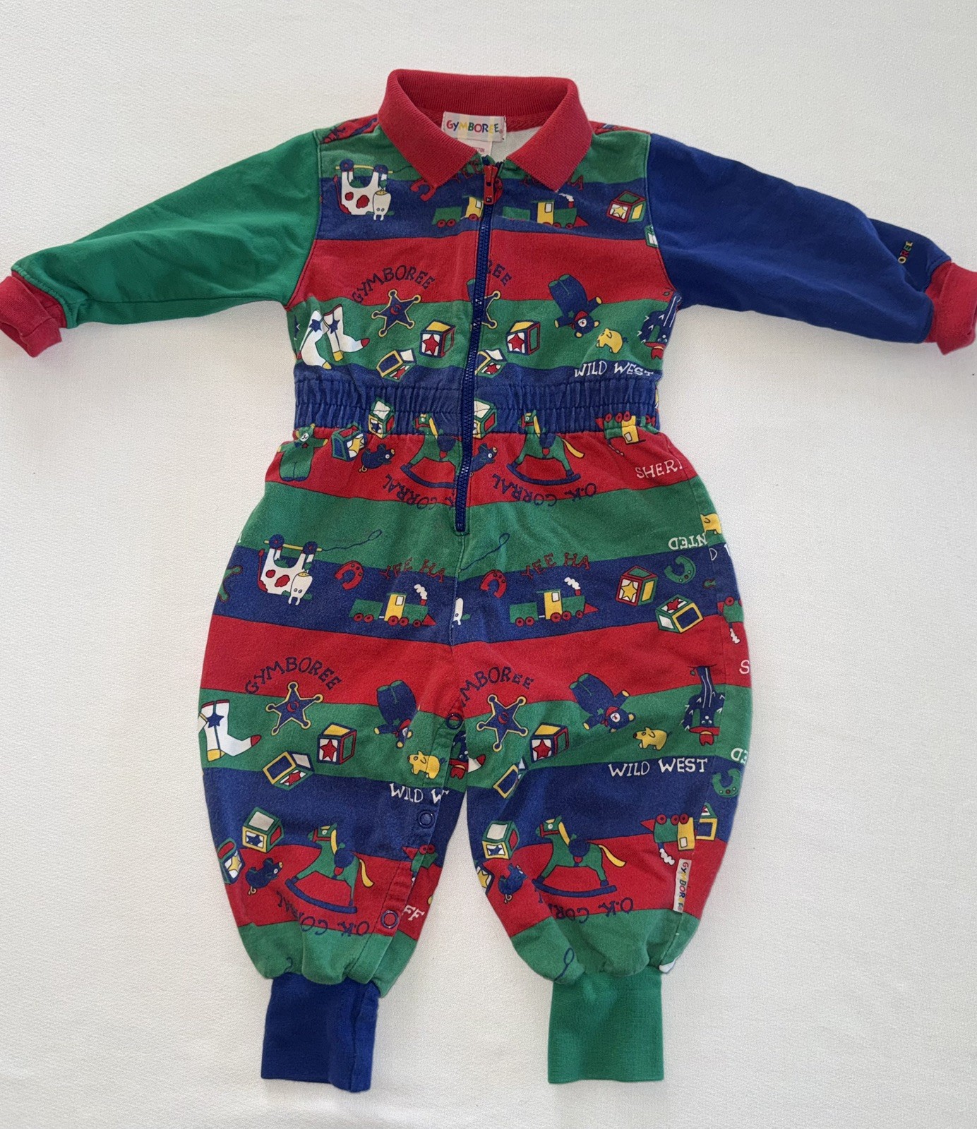 Vintage 1994 Gymboree OK Corral Romper XS Wild West Cowboy Rainbow Tag 90s Vintage 1994 Gymboree OK Corral Romper XS Wild West Cowboy Rainbow Tag 90s