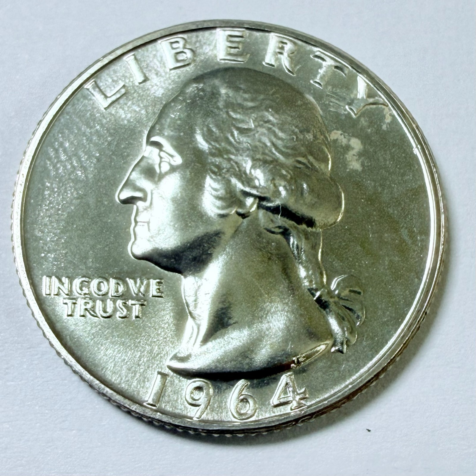 1964 Washington Quarter *UNCIRCULATED* *90% SILVER GEM PROOF* #10444 1964 Washington Quarter *UNCIRCULATED* *90% SILVER GEM PROOF* #10444