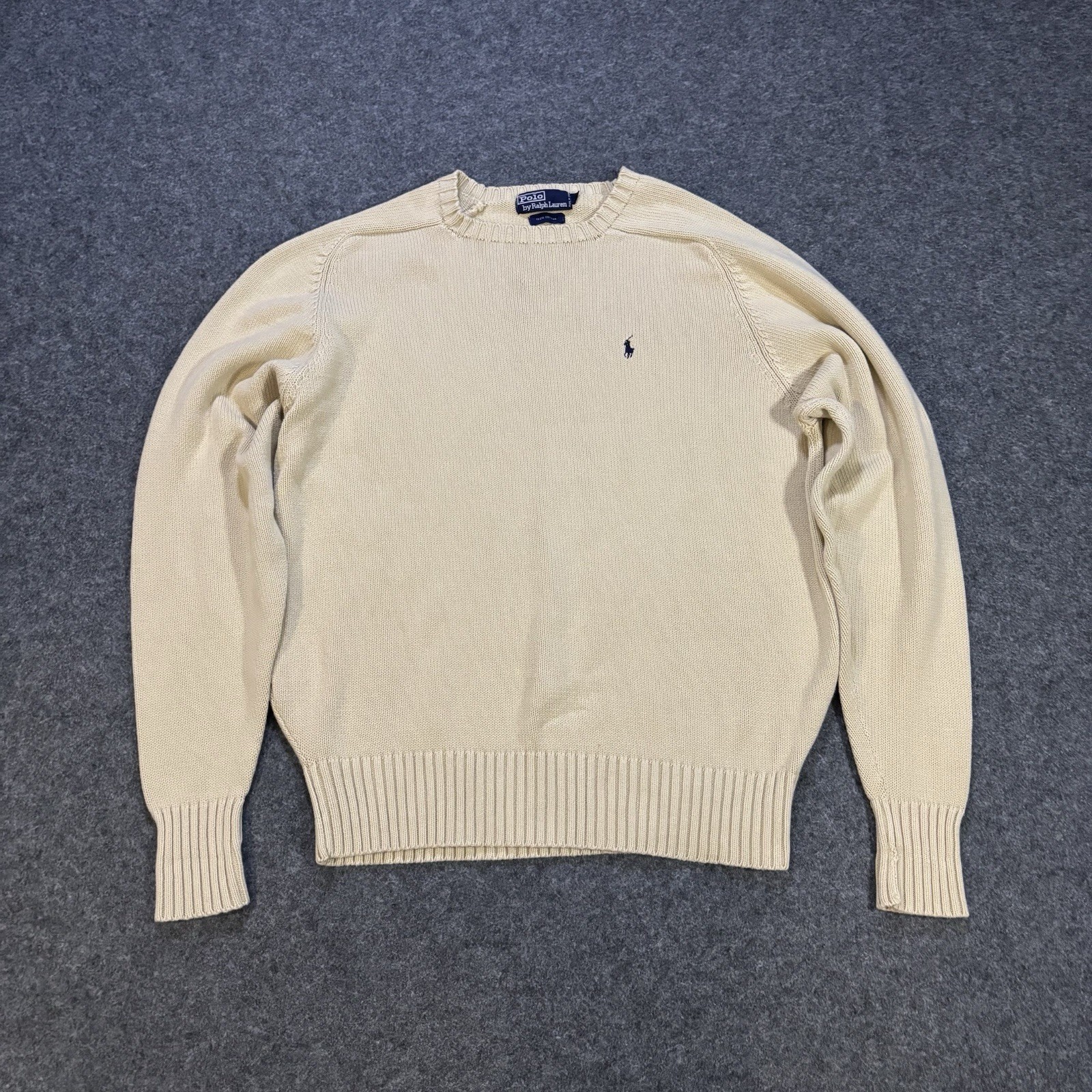 Polo Ralph Lauren Crewneck Knit Pullover Sweater Size Large Cream Vintage Polo Ralph Lauren Crewneck Knit Pullover Sweater Size Large Cream Vintage
