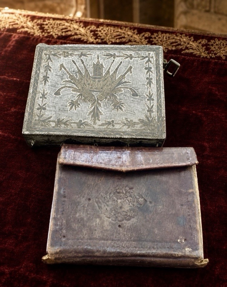 19th C Silver-Plated Quran Case Hamayil W Handwritten Prayer Manuscript RARE