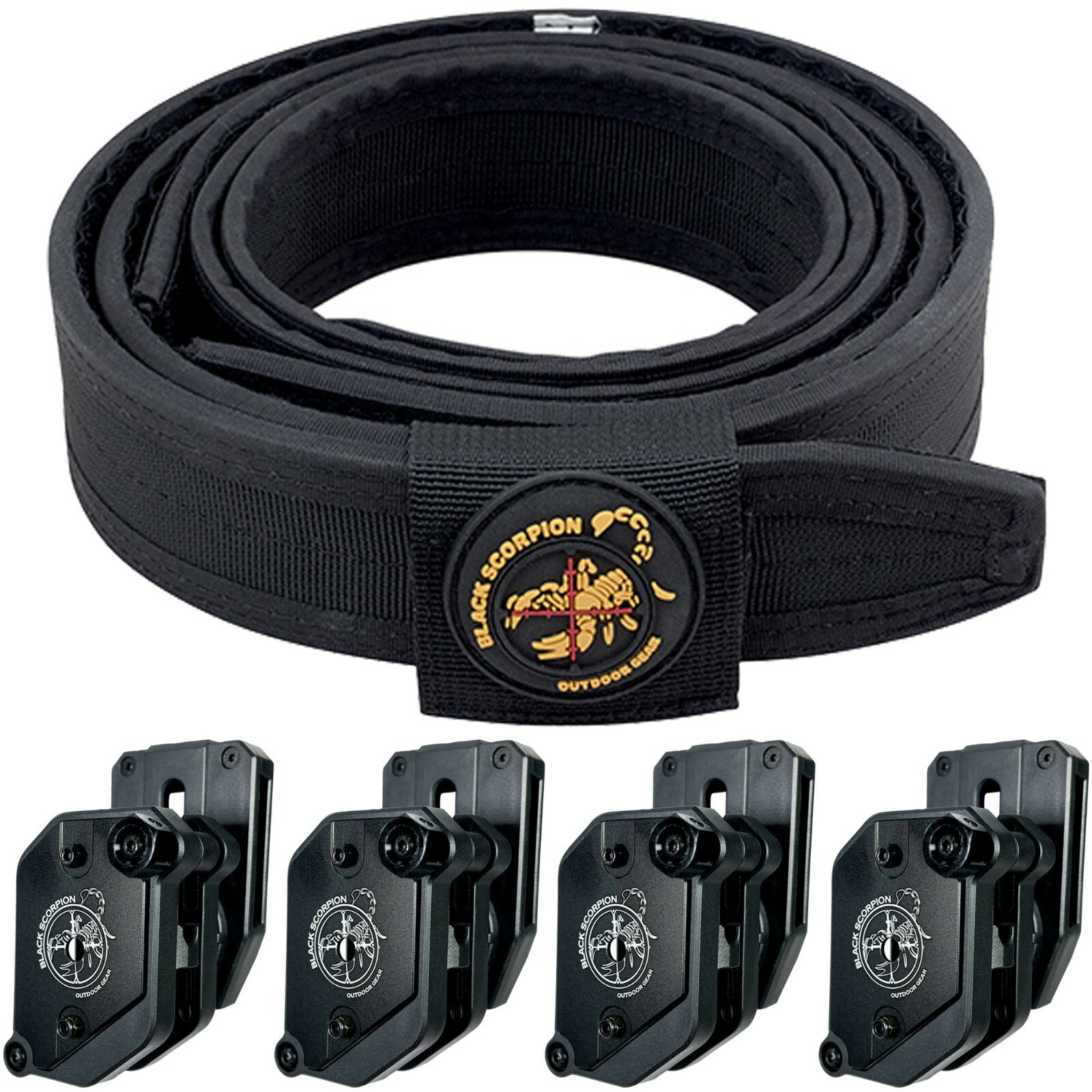 Competition Rig - 1 Heavy Duty Belt, 4 Double Stack Mag Pouches 3-Gun, USPSA