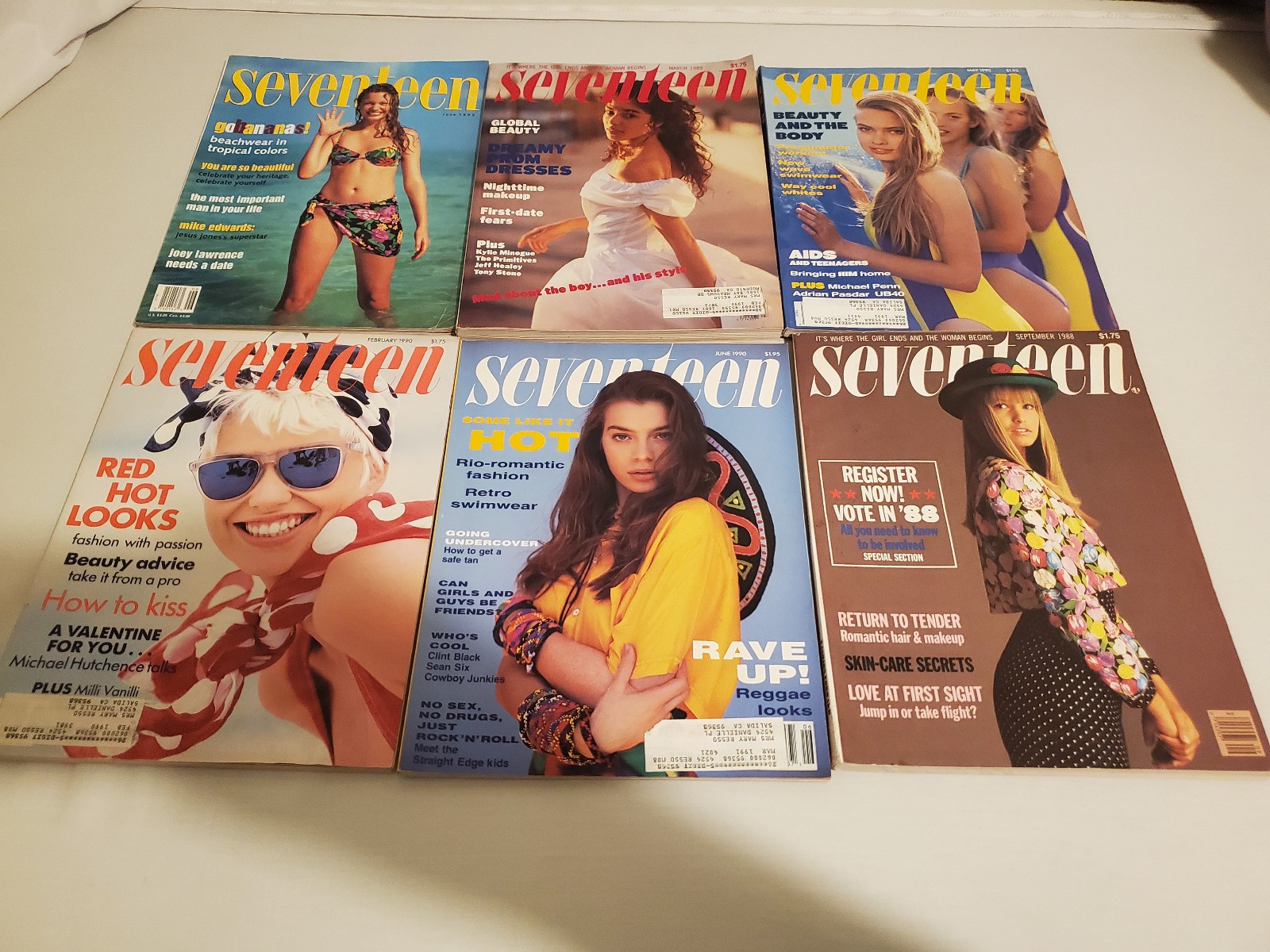 LOT OF VINTAGE SEVENTEEN MAGAZINES 90\'S INTACT 1988 1989 1990 1993 LOT OF VINTAGE SEVENTEEN MAGAZINES 90\'S INTACT 1988 1989 1990 1993