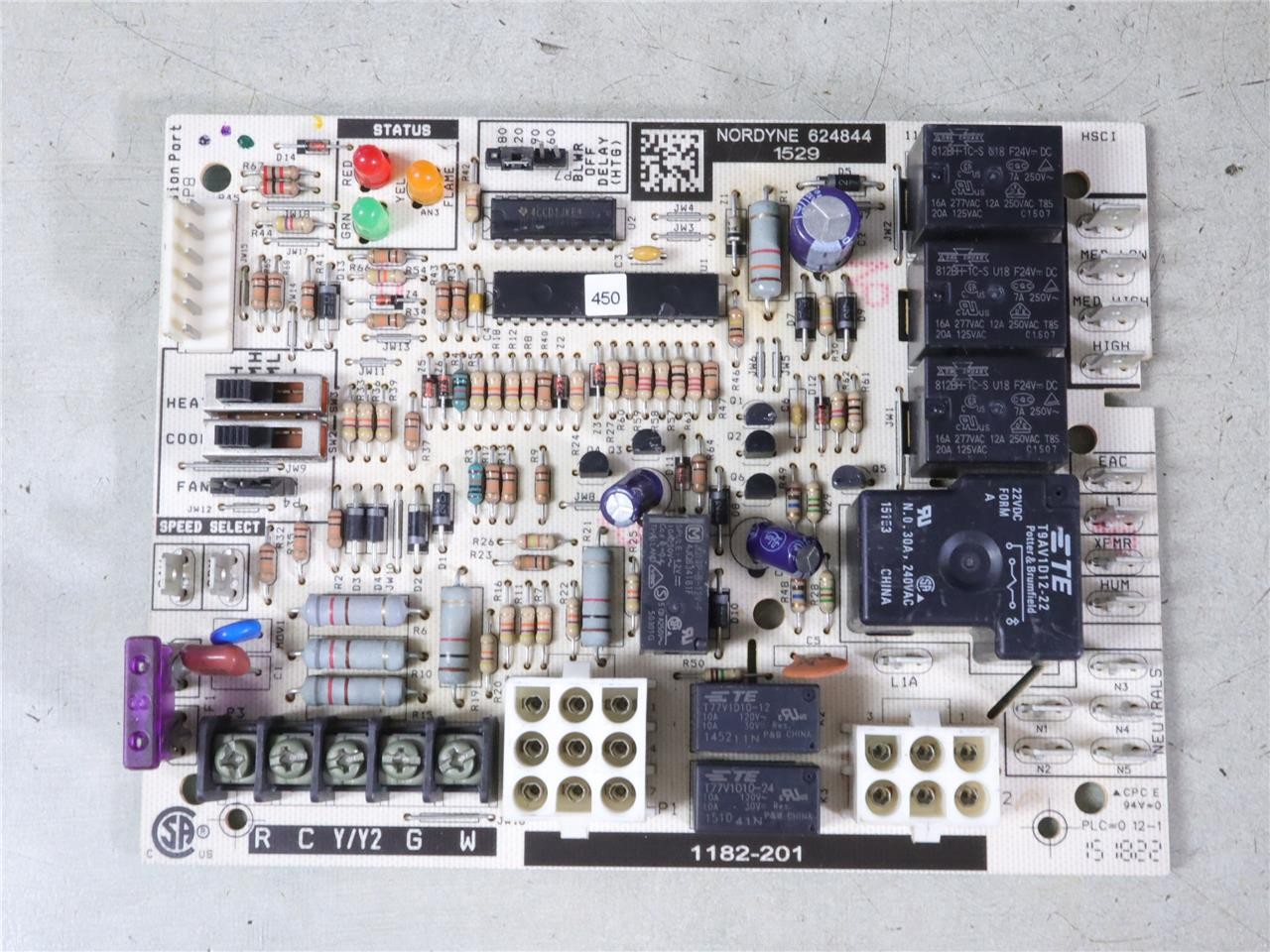 Nordyne Intertherm Miller 1182-201 Furnace Control Circuit Board 624844