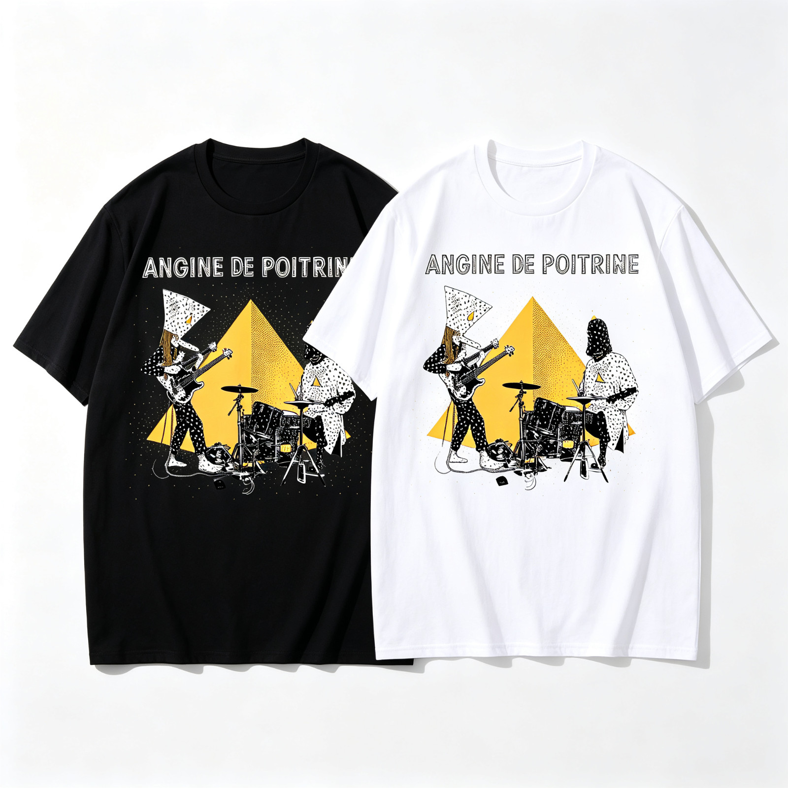 Vintage Angine De Poitrine Triangle Band Graphic T-Shirt SIZE S-5XL