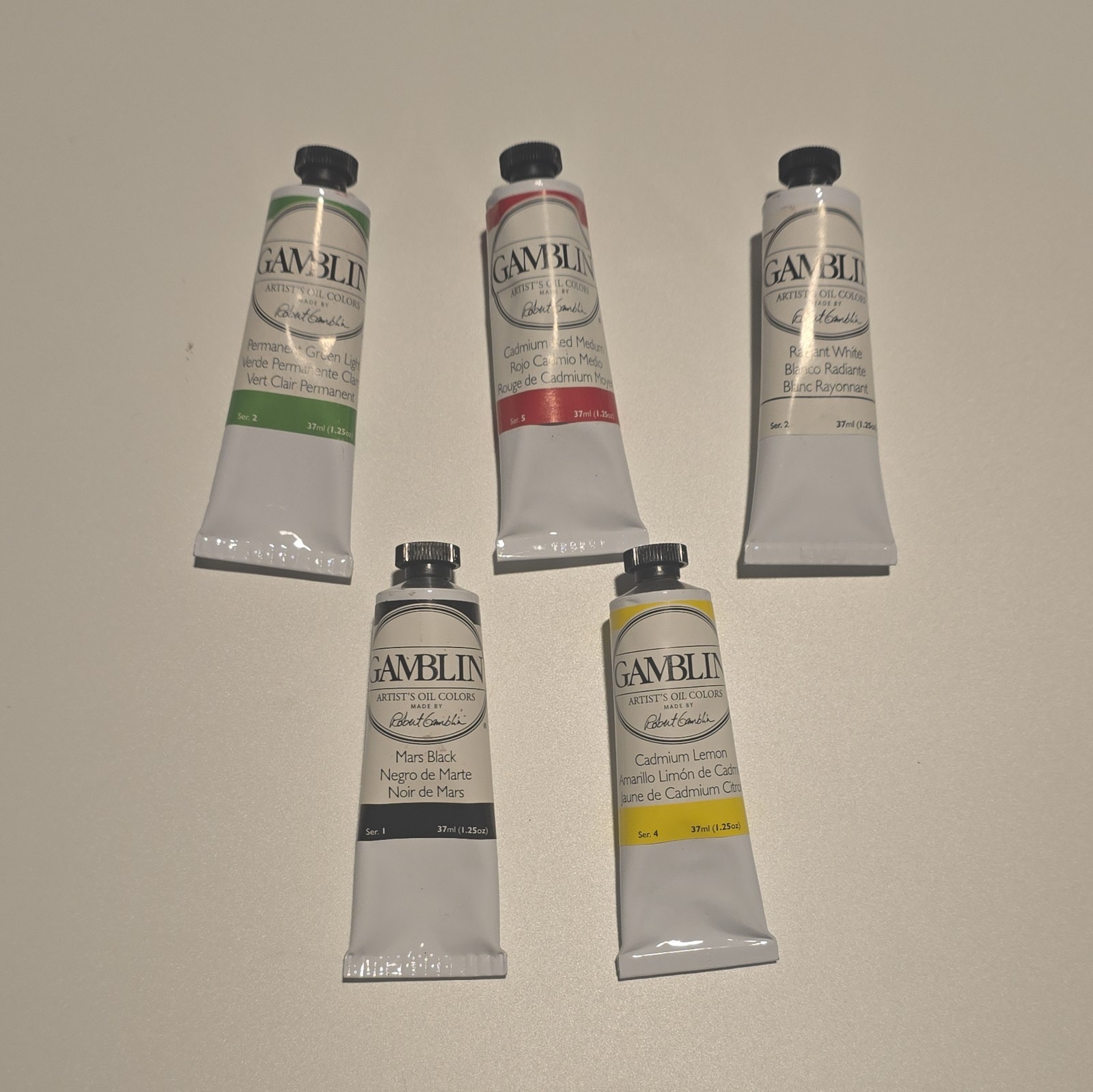 Gamblin Artist Oils Permanent Set of 5 Lights 37ml Gamblin Artist Oils Permanent Set of 5 Lights 37ml