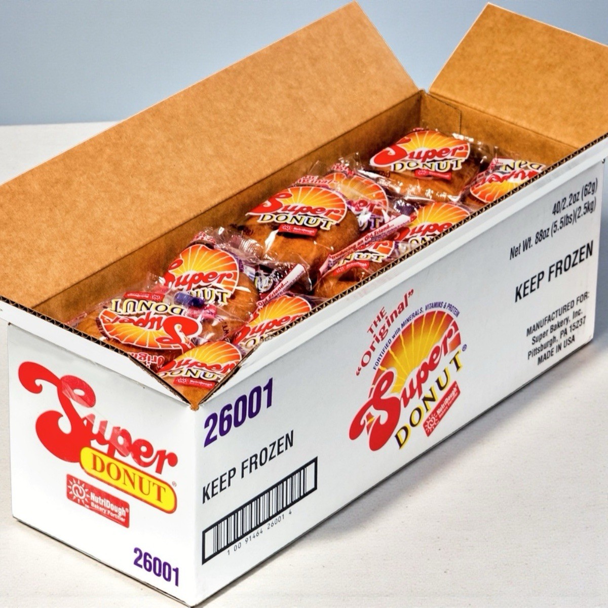 Super Bakery Original SUPER DONUT, 2.25 Ounce 40 Donuts KEEP FROZEN
