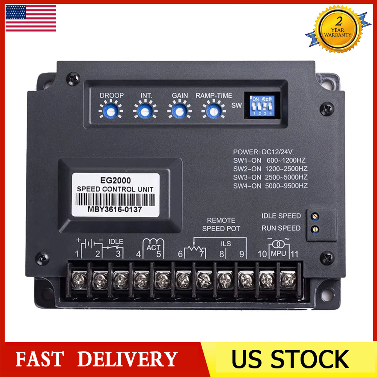 New EG2000 ESC2301-A Electronic Engine Speed Governor Generator Controller Panel New EG2000 ESC2301-A Electronic Engine Speed Governor Generator Controller Panel