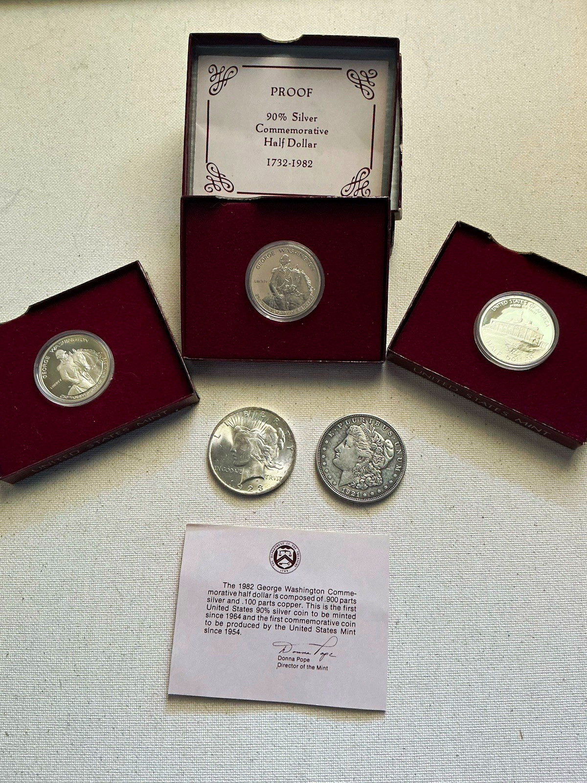 5pcs 90% Silver Proof Coin Lot Morgan And Peace Dollar #3