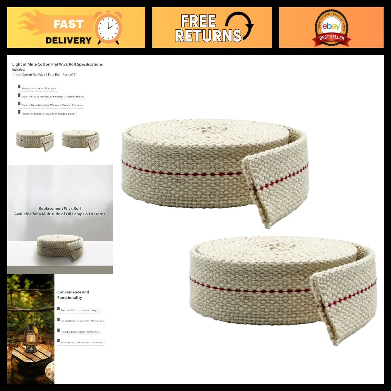 100% Cotton Flat Wick 1 100% Cotton Flat Wick 1