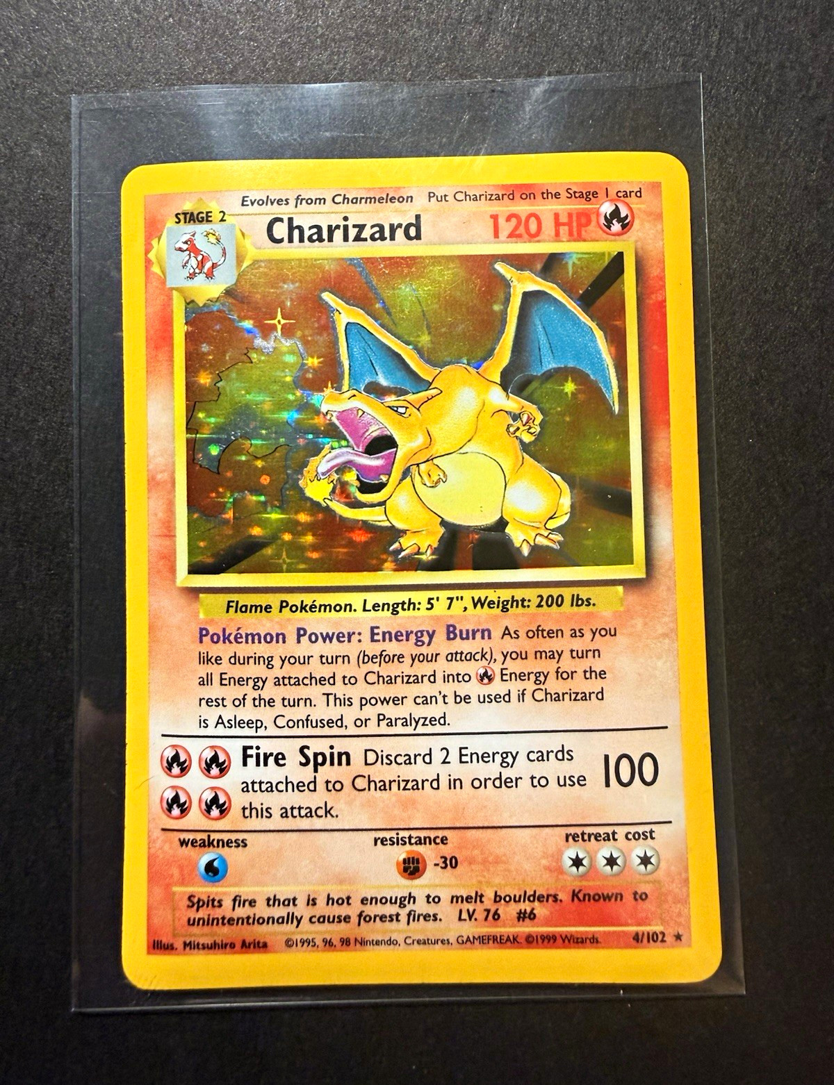 Wizards of the Coast Pokemon TCG Base Set Charizard 4/102 Holo Rare Eng 1999 Wizards of the Coast Pokemon TCG Base Set Charizard 4/102 Holo Rare Eng 1999