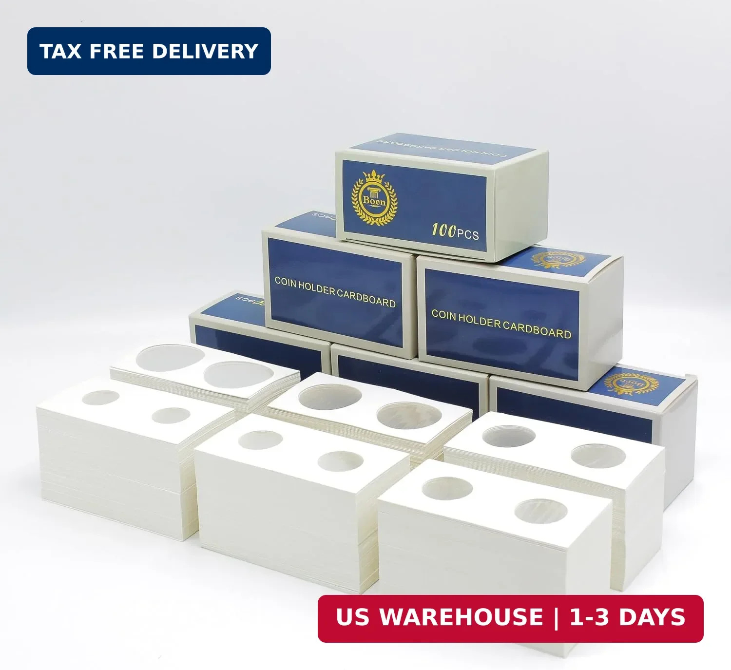 600PCS Coin Flips in 6 Sizes Cardboard Holders for Colletors 2x2 600PCS Coin Flips in 6 Sizes Cardboard Holders for Colletors 2x2