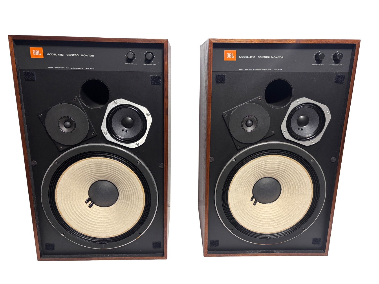 JBL 4312 Control Monitor Speakers Vintage 3-Way 12\