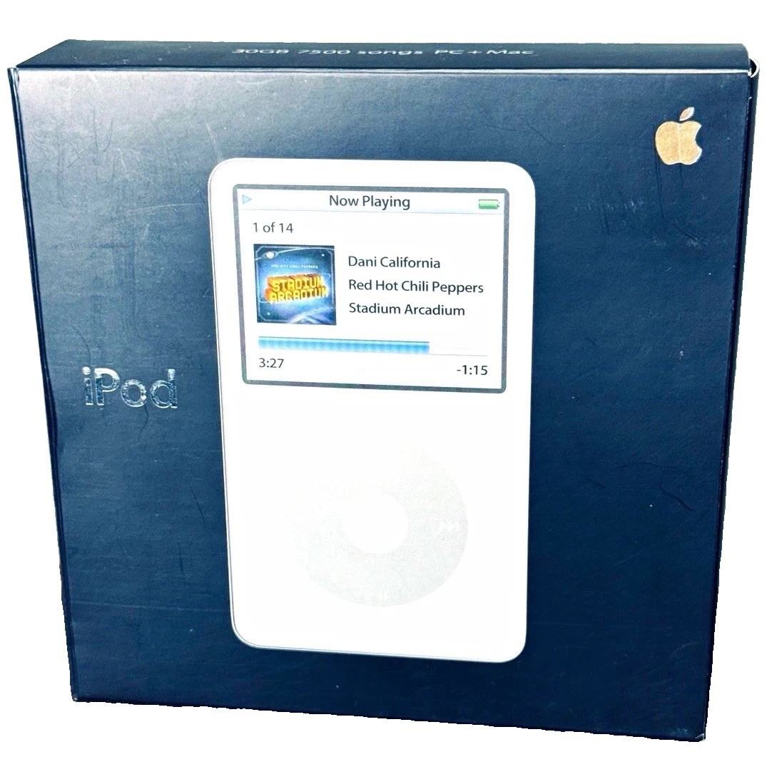 Apple iPod Classic 5th Gen 30GB White Video Playback MA444LL/A w/ Box