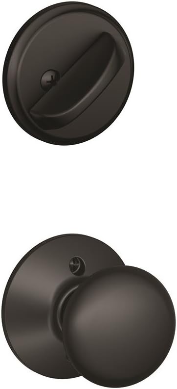 Schlage F59 PLY 622 Plymouth Interior Knob with Deadbolt, Matte Black